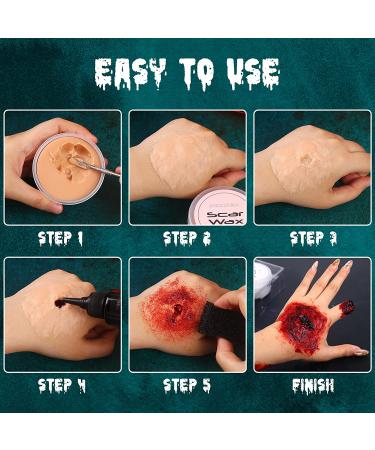 BOBISUKA Special Effects SFX Halloween Makeup Kit - Bruise Palette, Scar Wax, Fake Blood Spray & Cream - Buy Online on GoSupps.com