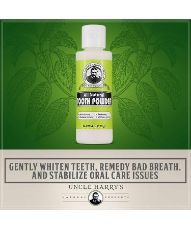 Uncle Harry's Remineralizing Tooth Powder - Natural Enamel Support & Whitening | Sensitive Teeth & Gum Health | Fresh Breath | Peppermint 4oz - Buy Online on GoSupps.com