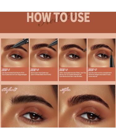 Trailott Eyebrow Pen Trailott Microblading Eyebrow Pencil Waterproof Trailott Eyebrow Pen 4 Fork Tip Trailott Microblading Eyebrow Pen Hellokiss Microblading Eyebrow Pen With 100 Cotton Swabs (#03) - Buy Online on GoSupps.com