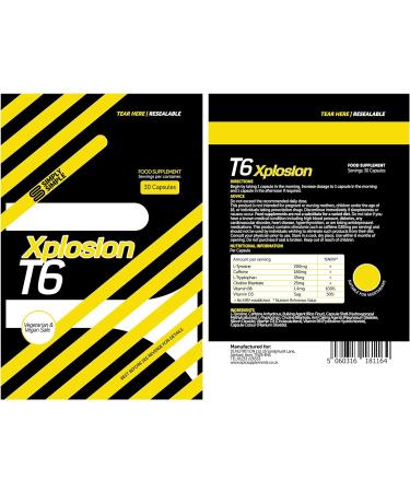 Simply Simple T6 Xplosion Fat Burners - Vegetarian Safe Diet Supplements | Boosts Metabolism & Energy, Vitamin B, D & Caffeine - Made in UK - 30 Count - Buy Online on GoSupps.com