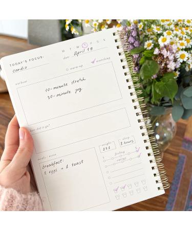 Kunitsa Co. Fitness Journal for Women - Track Workouts, Meals, and Weight Loss - Undated - 120 Workouts - Sage - 6x8.5 in - Buy Online on GoSupps.com