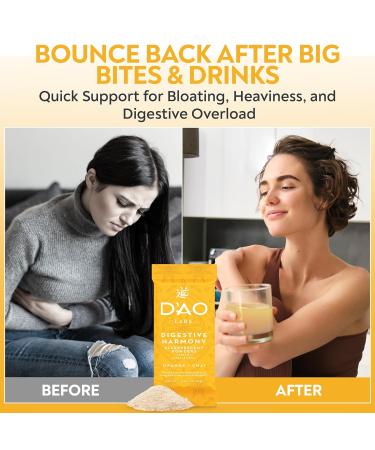 D'AO Labs Digestive Harmony - Organic Digestive Enzymes - Traditional Chinese Herbs & Chai Powder - Orange-Chai Flavor - Preserve Harmony Decoction (Bao He Wan) - 15 Individual Servings - Buy Online on GoSupps.com