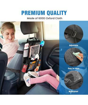Car Back Seat Organizer with iPad Holder & 9 Pockets - Black | Kids Toy Storage & Water-Proof Protector - Buy Online on GoSupps.com