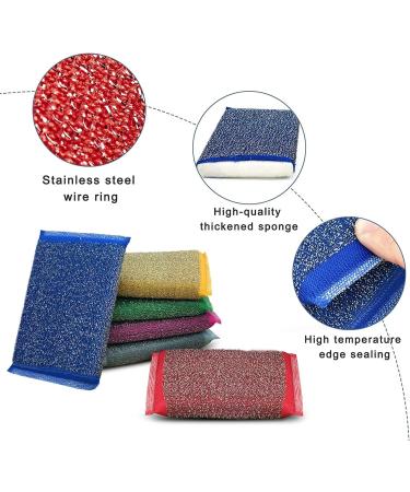 60 Pack Wire Sponge Brushing Bowl Cloth Dishwasher Kitchen Stainless Steel Wire Ball Sponge Wipe and Clean - Buy Online on GoSupps.com