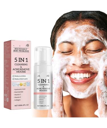5-in-1 Facial Cleansing Mousse - Deep Cleanse Fade Acne Scars Remove Blackheads & Control Oil Promote Natural Exfoliation(2PCS)