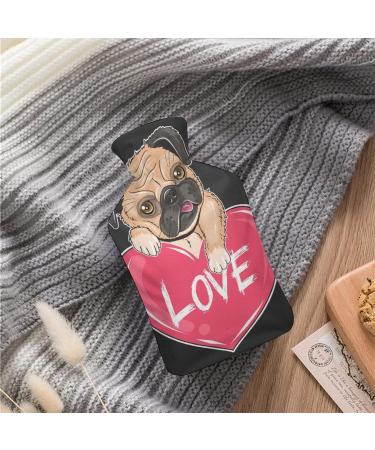 Pug Dog Lover Hot Water Bottle with Plush Cover - Hand Warmer for Adults & Kids | 26.5x15.3 cm - Buy Online on GoSupps.com
