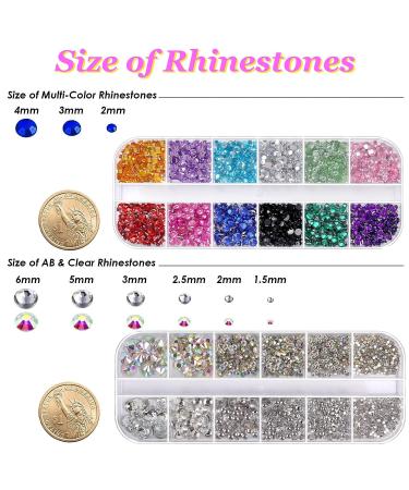 4728Pcs Nail Gems with Pickup Tool Pen for Nails - Rhinestones & Crystals for Nail Art Decoration & Makeup - Anezus Diamond Stones in Multiple Shapes - Buy Online on GoSupps.com