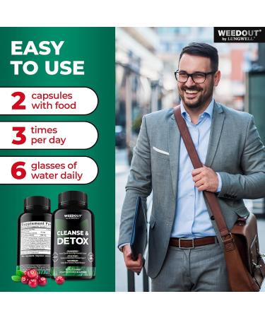 WEEDOUT Total Cleanse Detox Pills - Natural Full Body Cleanser - Fast Toxin Rid & Liver Repair - Urinary Tract Cleanse with Milk Thistle - 42 Capsules - Buy Online on GoSupps.com