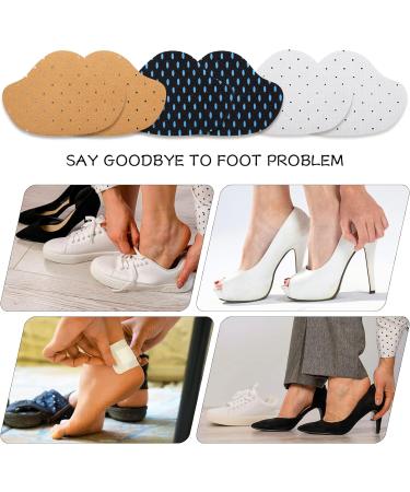 PROUSKY Heel Cushion Inserts - Self-Adhesive Heel Grips for Loose Shoes - Anti-Slip Foot Insoles Sticker - 6 Pieces (Blue/Beige/White) - Buy Online on GoSupps.com