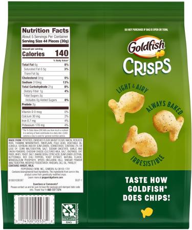 Goldfish Crisps Crackers aux frites cuites cuites au four aromatis es l'aneth pic sac de 177 2 g - Buy Online on GoSupps.com