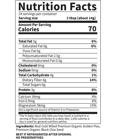 Garden of Life 100% Organic Flax & Chia Blend 12 oz (340 g) - Buy Online on GoSupps.com