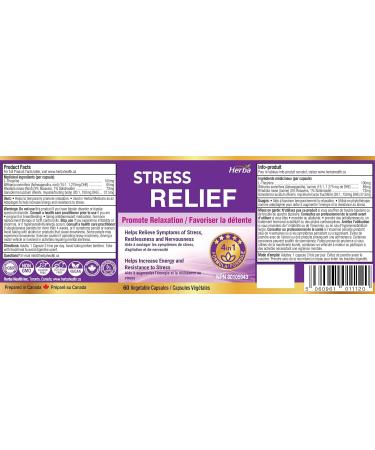 Stress Relief Supplements Natural Anxiety Relief and Anti Stress Formula | Ashwagandha L-Theanine Reishi and Rhodiola Rosea as Cortisol Supplement | 60 Capsules | Made in Canada | Stress Sleep Relief - Buy Online on GoSupps.com