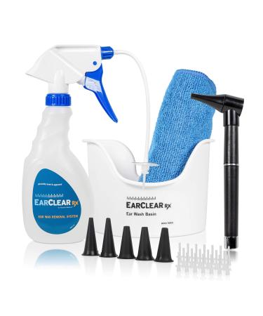 Ear Cleaning Kit by Nuance Medical EarClear Rx - Flexible Tip Kit with Otoscope Penlight Basin and 20 Disposable Tips and Microfiber Towel