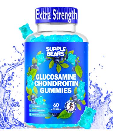 Supplebears Glucosamine Chondroitin Gummies - Joint Support Gummies - 1500mg Extra Strength with MSM - for Adults, Men & Women - 60 Joint Support Supplements - Made in The USA