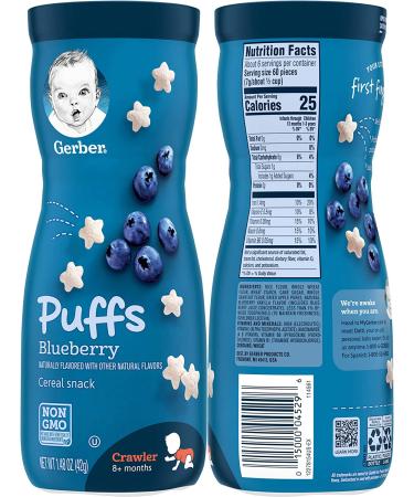 Gerber Puffs Cereal Snack Variety Pack - Apple Cinnamon, Blueberry, Strawberry Apple - 1.48 oz Each (Pack of 3) - Buy Online on GoSupps.com