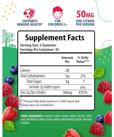 Iron Gummies for Kids & Zinc Gummies for Kids. Iron Vitamins with Vitamin C. Zinc Chewable Gummy for Immune Support - Powerful Natural Antioxidant Non-GMO Supplement for Children Men Woman Adults - Buy Online on GoSupps.com
