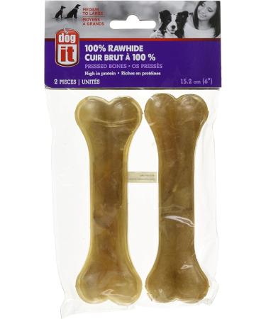 Dogit Pressed Rawhide Knuckle Bone Large 15cm (6-Inch) 85-90 G (3-3.2-Ounce) 2-Pack - Buy Online on GoSupps.com