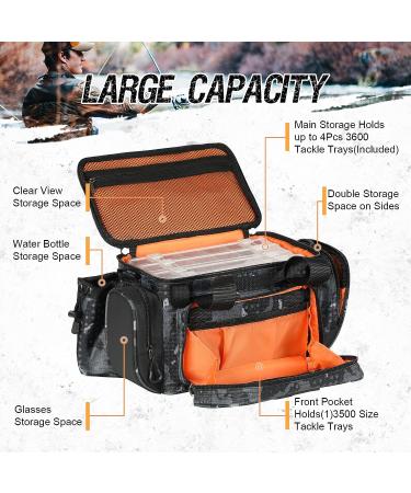 X Strike Fishing Tackle Bag with Waterproof Storage and 4 3600 Tackle Box Ideal for Saltwater/Freshwater Fishing, Camping, Hunting, Hiking, Travel - Buy Online on GoSupps.com