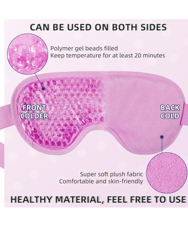 WOVTE Cooling Eye Mask Reusable Hot or Cold Therapy Gel Bead Eye Mask with Soft Plush Backing and Adjustable Strap for Puffy Eyes Dry Eyes Dark Circles Headache (Pink) - Buy Online on GoSupps.com