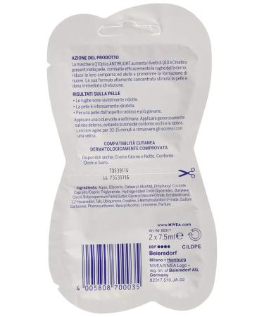 NIVEA Q10 Power Anti-Fold Face Mask | Tightening & Moisture Mask with Coenzyme Q10 & Creatine | 3 x 15 ml | Anti-Wrinkle for All Skin Types - Shop Internationally - Buy Online on GoSupps.com