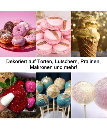 Edible Glitter Set - 3 Colors of Tasteless Glitter Powder for Drinks Desserts & Cocktails | 4G Food Coloring Powder - Buy Online on GoSupps.com