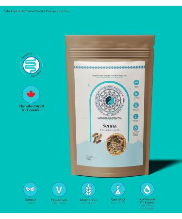 Conscious Living Natural Senna Powder- 100 Pure - Organic 250g - Ayurvedic Stimulant Laxative - Promote Bowel Movement - Buy Online on GoSupps.com