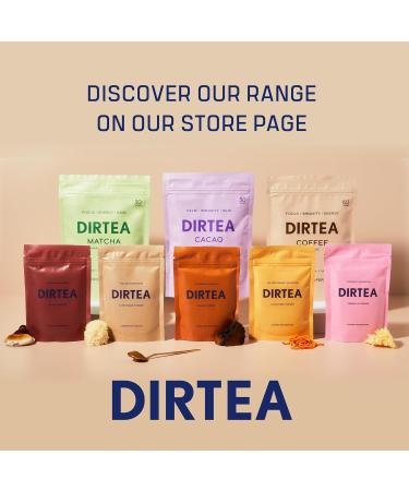 DIRTEA Mushroom Coffee Blend (60 Servings) | 100% Roasted Arabica | Organic Instant Coffee with Lion's Mane Chaga Tremella Maca & Ashwagandha | For Energy Focus and Immunity | 150g - 60 Servings - Buy Online on GoSupps.com