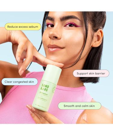 Sand & Sky Oil Control Clearing Moisturizer - Daily Lightweight Face Gel for Oily Acne Prone Skin | Hydrates Soothes Redness Reduces Pores | Salicylic Acid Aloe Vera Vitamin C E Antioxidants - Buy Online on GoSupps.com