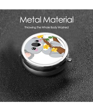 Green Leaf Koala Round Pill Box | 3 Compartment Portable Travel Organizer for Vitamins & Medicine - Buy Online on GoSupps.com