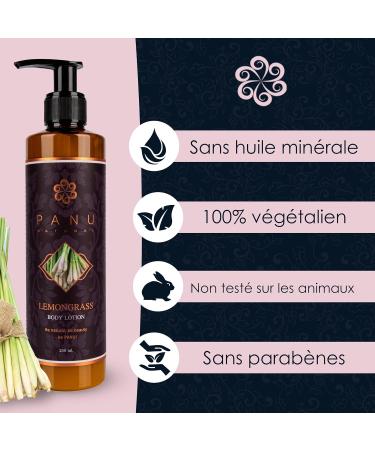 Panu Natural lemongrass body lotion rich body lotion for very dry skin moisturizing body lotion from thailand natural body cream vegan body care - Buy Online on GoSupps.com