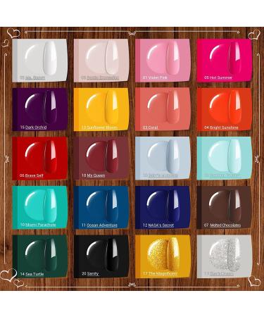 MEFA 23 Pcs Gel Nail Polish Set - Spring Collection with Glossy & Matte Top Coat, Base Coat, Black Glitter, White, Pink, Blue Colors - Perfect Gift for Starter Manicure - Salon Quality - F-Love Letters - Buy Online on GoSupps.com