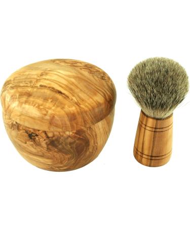 D.O.M. Shaving Set - 3 Piece Olive Wood Luxury Kit | Premium Shaving Supplies for Men - Buy Online on GoSupps.com