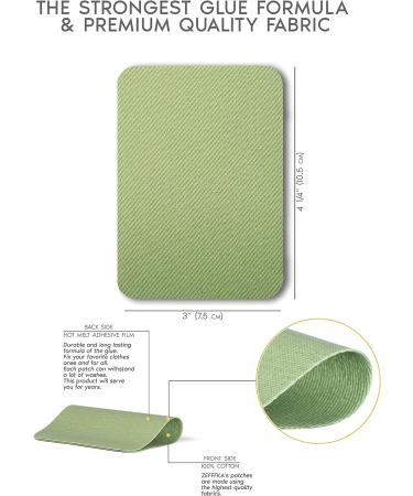 ZEFFFKA Premium Cotton Iron-on Patches Kit - 14 Pieces, 100% Durable Fabric in Blue Gray Beige Brown Yellow Red Green, Size 3x4.25 inches - Buy Online on GoSupps.com