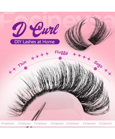 Focipeysa Fluffy Lash Clusters 100D | 10-18mm Individual D Curl Eyelash Extensions | DIY Lash Kit for Beginners | International Shipping Available - Buy Online on GoSupps.com