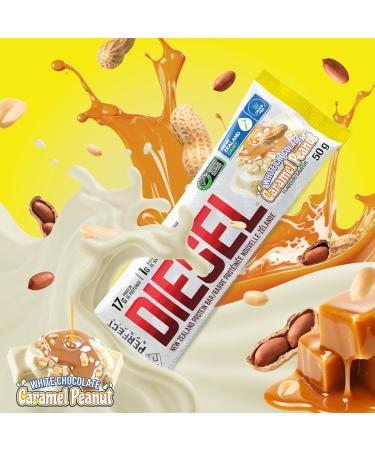 DIESEL New Zealand Protein Bar - White Chocolate Caramel Peanut - 50g (12 Pack) - Buy Online on GoSupps.com