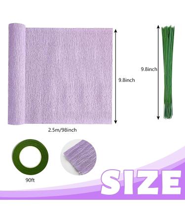 Cieovo Crepe Paper Flower DIY Kit - 12 Rolls Rainbow Bright Colors Crepe Paper Rolls for Wedding & Party Decor - Includes Floral Tape and Iron Wire - Buy Online on GoSupps.com