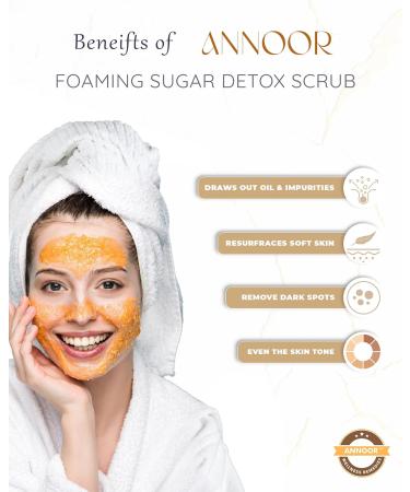 Annoor Foaming Honey Face Scrub - 7 Oz | Ginger Honey Lemon Turmeric | No Parabens Sulphates No Harmful Chem | Gentle Exfoliation - Buy Online on GoSupps.com