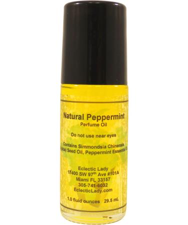 Eclectic Lady All Natural Peppermint Perfume Oil 1.0 Oz Portable Roll-On Fragrance with Long-Lasting Scent Delightful Essential Oils and Jojoba Oil For Daily Use 1 Fl Oz (Pack of 1)