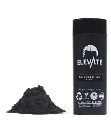 ELEVATE Hair Fibers for Thinning Hair - 40g Bottle (BLACK) | 100% Natural Keratin Fibers for Men & Women | Instantly Conceal Balding in 30 Seconds - Buy Online on GoSupps.com