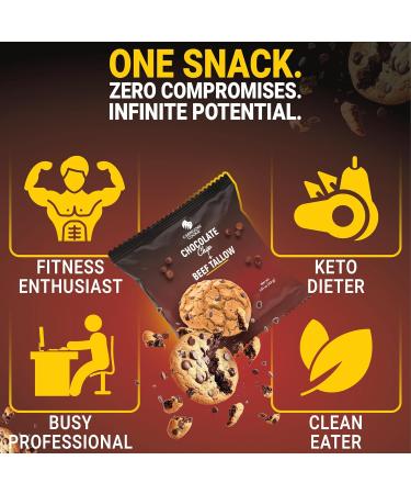 Carnivore Cookies Chocolate Chip High Protein Cookies Low Carb (2g Sugar) | Gluten Free | Keto & Carnivore Friendly Snack 12 Pack - Buy Online on GoSupps.com
