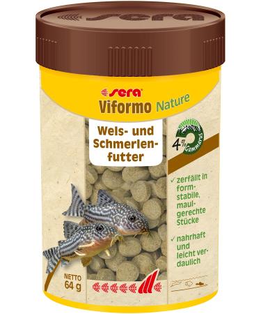 Sera Vipormo Nature 100 ml |Nutritious tablet feed for catfish |Without color and preservatives |A species -appropriate nutrition for soil fish |With Gammarus & Vitamin -rich sea algae