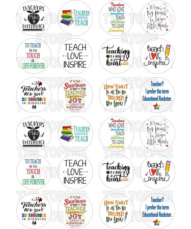 24 Teacher D3 pre-cut edible kids childrens party decorations cupcake wafer toppers - Buy Online on GoSupps.com