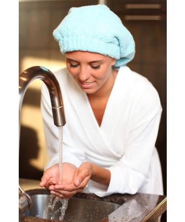 Terry Top Hair Towel Head Wrap - Super Absorbent 100% Cotton - Aqua Breeze - Buy Online on GoSupps.com