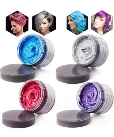 Bituforu Wax Temporary Blue Purple 4 23 Ounces Hair Dye for Party Cosplay & Halloween Blue and purple - Buy Online on GoSupps.com