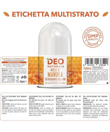 Manuka Honey Roll-on Deodorant 50ml - Antiseptic - Buy Online on GoSupps.com