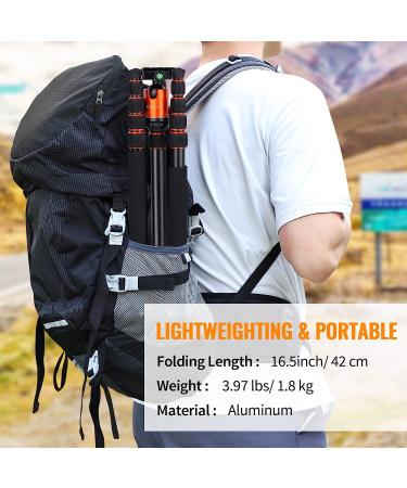 VICTIV 80 Camera Tripod - Aluminum Heavy Duty DSLR Tripod for Travel with 360 Ball Head and Carry Bag - Professional Tripod for Canon Nikon - AT40 Orange - Buy Online on GoSupps.com