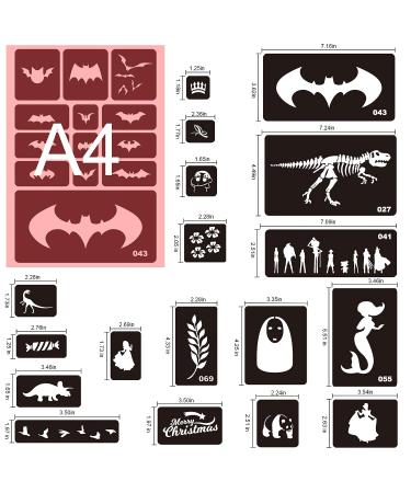 262pcs Kids Temporary Tattoo Stencils Kit - Reusable Face & Body Paint Designs for Girl Boy School Show, Birthdays, Halloween & Christmas Parties - Buy Online on GoSupps.com