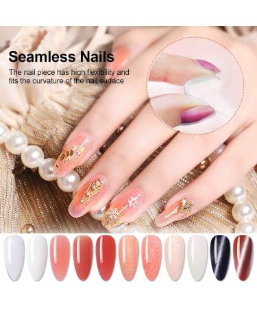 Kalolary Dual Nail Forms Set - 120PC Stiletto False Nail Tips & Pink Nail Clips with Dual-Ended Poly UV Gel Brush for Nail Art Extension - Buy Online on GoSupps.com