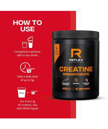 Reflex Nutrition Creatine Monohydrate 100 Percent Creatine Monohydrate 450g - Buy Online on GoSupps.com