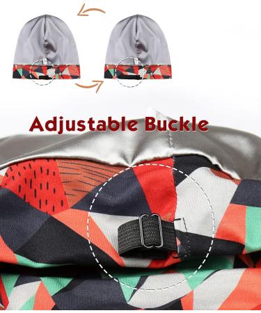 Adjustable Satin Lined Sleep Cap for Dreadlocks & Curly Hair - Large Size Stay On Overnight Off-White & Black Options - Buy Online on GoSupps.com